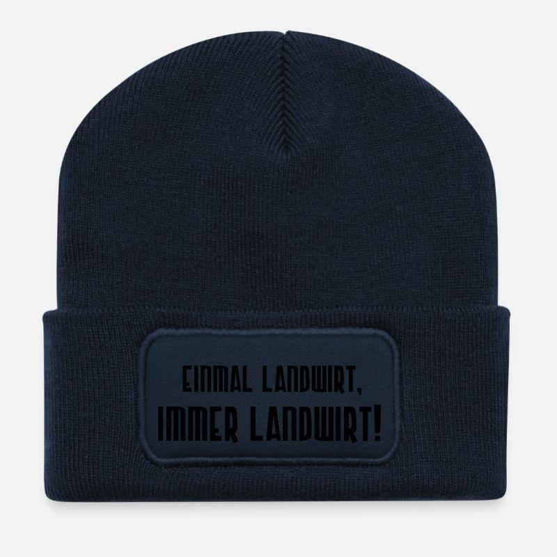 Einmal Landwirt, immer Landwirt! - Recycelte Patch Beanie - French Navy