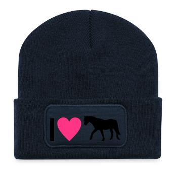 Pferd - Recycelte Patch Beanie - French Navy - Vorne
