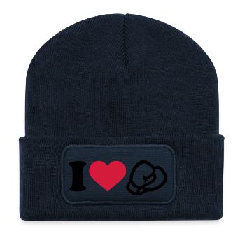 I love Boxing - Recycled Patch Beanie - french navy - Front