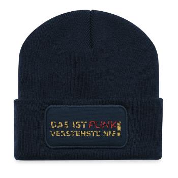 Das ist Punk - Recycelte Patch Beanie - French Navy - Vorne