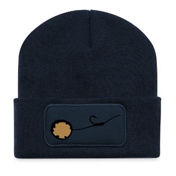 (haken_mit_boilie_2c) - Recycelte Patch Beanie - French Navy - Vorne