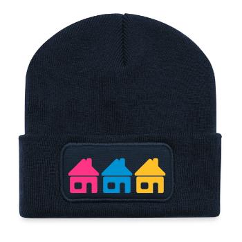 Quartier - Beanie recyclé à patch - bleu marine - Devant
