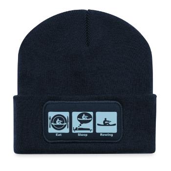 eat sleep rowing aviron sport 306 - Beanie recyclé à patch - bleu marine - Devant