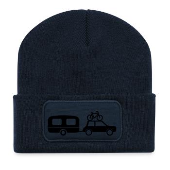 Auto Wohnwagen - Recycelte Patch Beanie - French Navy - Vorne