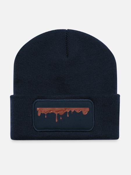 Lecker tropfende Schokoladencreme - Recycelte Patch Beanie - French Navy