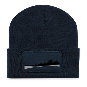 Skyline - Düsseldorf - Recycelte Patch Beanie - French Navy - Vorne