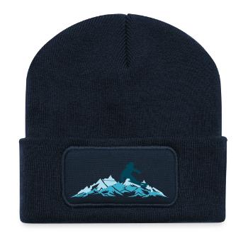 Winter - Skifahrer Berge Sport 2018 - Recycelte Patch Beanie - French Navy - Vorne