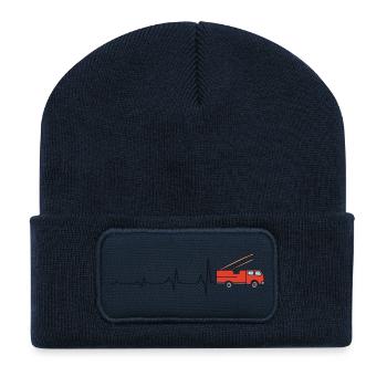 Pompiers Heartbeat Pompier Camion de pompiers - Beanie recyclé à patch - bleu marine - Devant