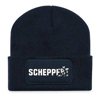 Hochets « le design pour la soirée techno » - Beanie recyclé à patch - bleu marine - Devant