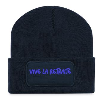RETIREMENT. HAPPY RETIREMENT. HAPPY RETIREMENT. - Recycled Patch Beanie - french navy - Front