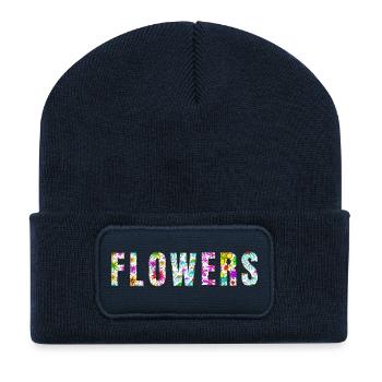 Floral Flowers - Recycled Patch Beanie - french navy - Front