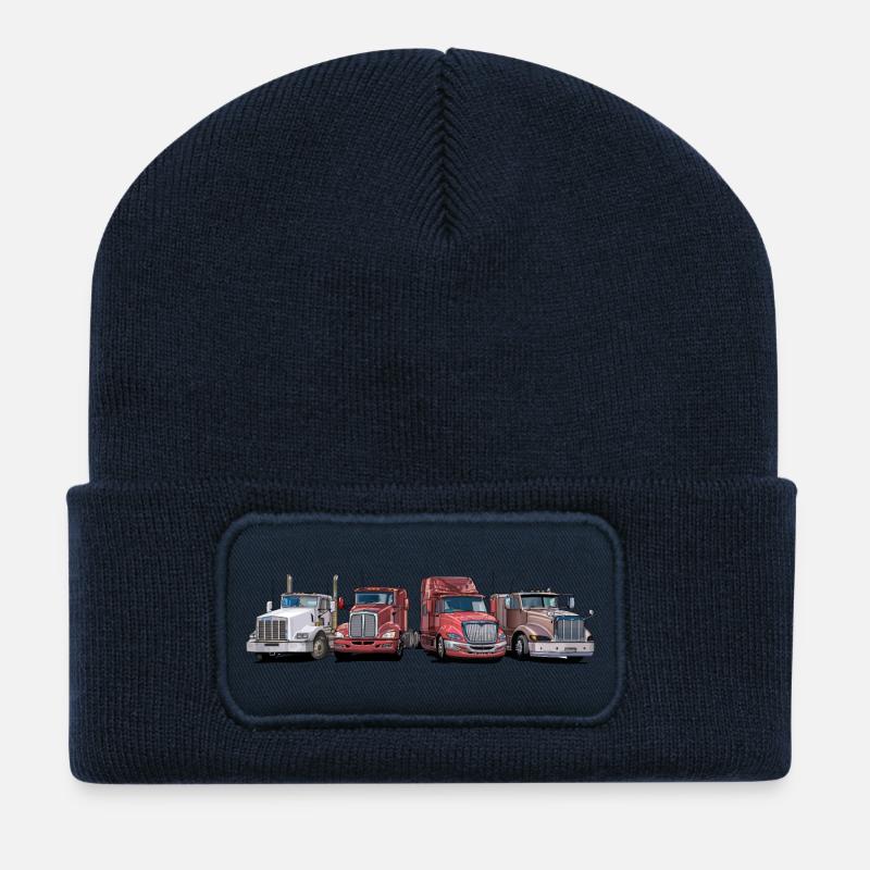 Tractors with cool snouts - Recycled Patch Beanie - french navy