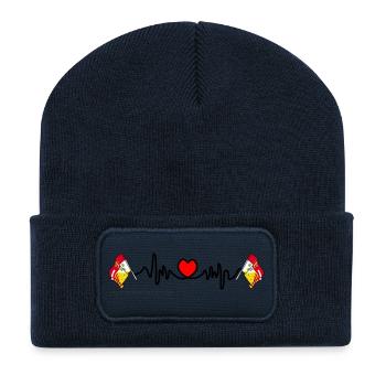 Heart rate cardio for the province of Liège Belgium - Recycled Patch Beanie - french navy - Front