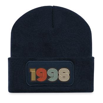 1998 rétro vintage - Beanie recyclé à patch - bleu marine - Devant