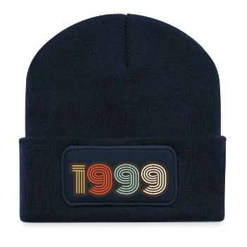 1999 rétro vintage - Beanie recyclé à patch - bleu marine - Devant