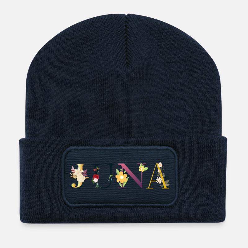 Juna - Recycelte Patch Beanie - French Navy