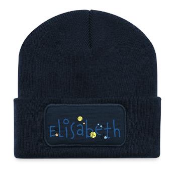 Elisabeth - Sonne, Strand, Urlaub - Recycelte Patch Beanie - French Navy - Vorne