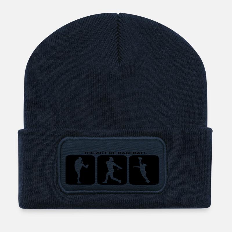 Baseball Softball USA Hardball Homerun Strike B - Recycled Patch Beanie - french navy
