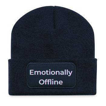 Emotionally Offline Shirt – Soft Disconnected - Recycled Patch Beanie - french navy - Front