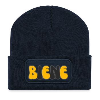 Modern Typography Cool Art Studio Brand Logo biene - Recycelte Patch Beanie - French Navy - Vorne