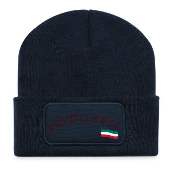 Pantelleria Italian flag - Recycled Patch Beanie - french navy - Front