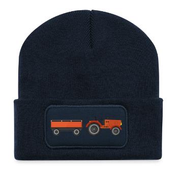 tracteur - Beanie recyclé à patch - bleu marine - Devant