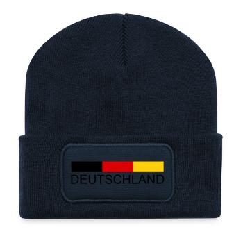 Deutschland  - Recycelte Patch Beanie - French Navy - Vorne