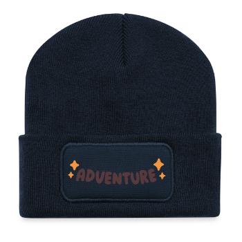 Round and Orange Stars Adventure - Recycled Patch Beanie - french navy - Front