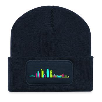 Dhaka City Skyline National Monument Art - Recycled Patch Beanie - french navy - Front