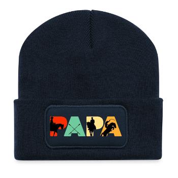 Reiter Papa Reiter-Silhouetten-Kunst - Recycelte Patch Beanie - French Navy - Vorne