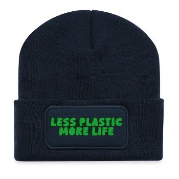 weniger Plastik, mehr Lebensdauer - Recycelte Patch Beanie - French Navy - Vorne