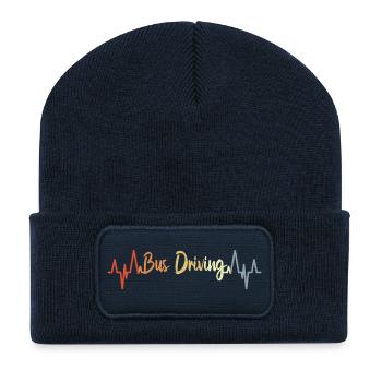 Busfahren Kardiogramm - Recycelte Patch Beanie - French Navy - Vorne