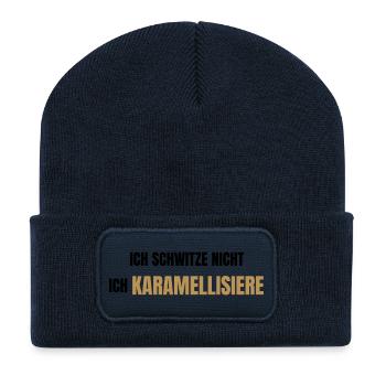 Ich schwitze nicht ich karamellisiere - Recycelte Patch Beanie - French Navy - Vorne