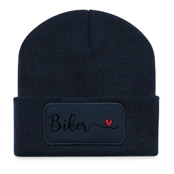 Biker with heart - Recycled Patch Beanie - french navy - Front