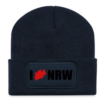 I love NRW North Rhine-Westphalia - Recycled Patch Beanie - french navy - Front