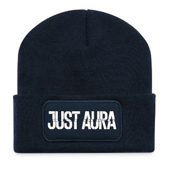 Just Aura Positive Energie Spiritualität - Recycelte Patch Beanie - French Navy - Vorne