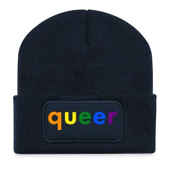Queer Simple - Recycelte Patch Beanie - French Navy - Vorne