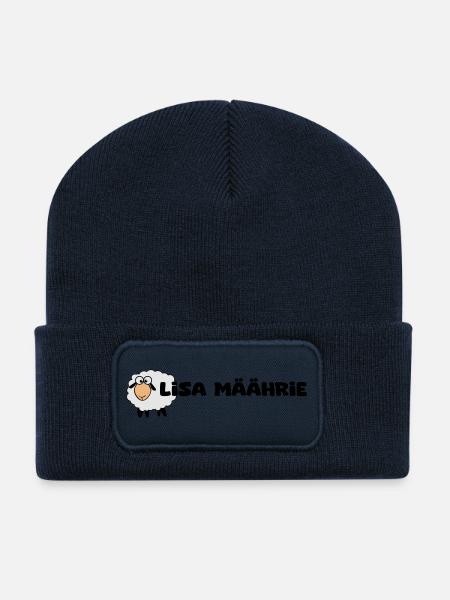 Lisa Marie - Schriftzug Lisa Mäährie mit Schaf - Recycelte Patch Beanie - French Navy
