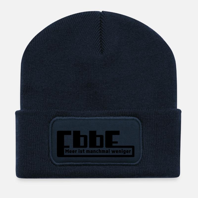 Low tide - the sea is sometimes less - Recycled Patch Beanie - french navy