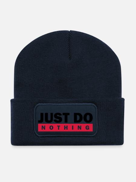 Just do nothing - Recycelte Patch Beanie - French Navy