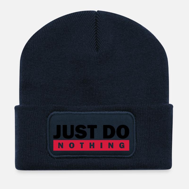 Just do nothing - Recycelte Patch Beanie - French Navy