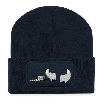 Rhinoféroce - Beanie recyclé à patch - bleu marine - Devant