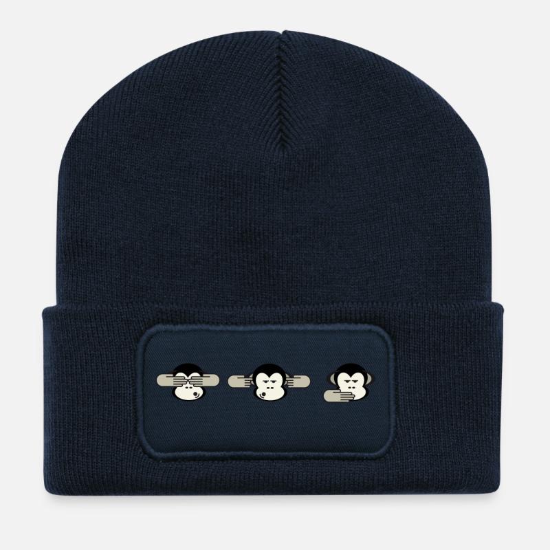 3 Affen - Recycelte Patch Beanie - French Navy