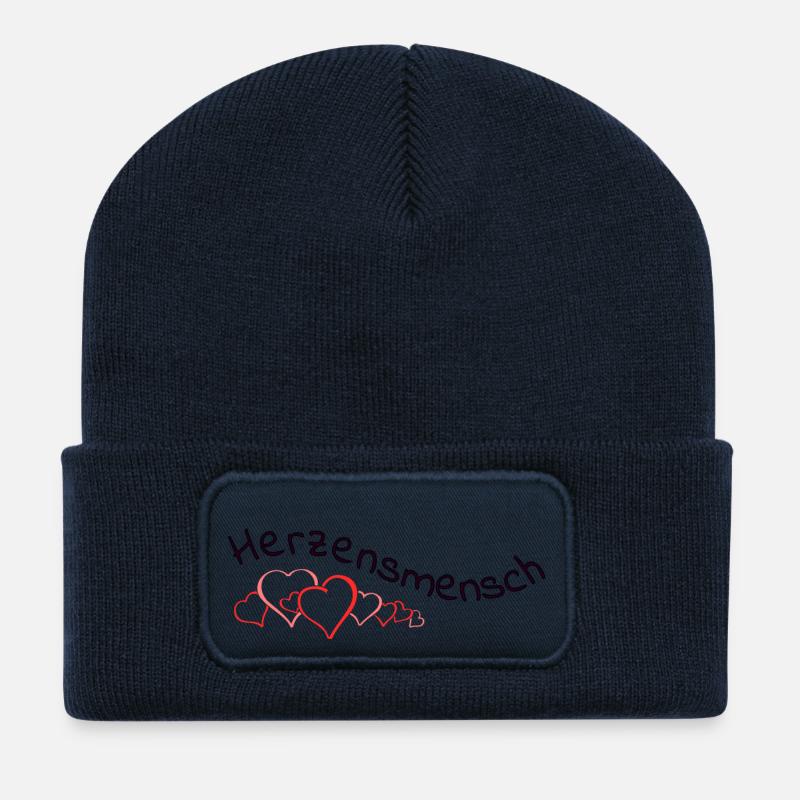 Herzensmensch - Recycelte Patch Beanie - French Navy