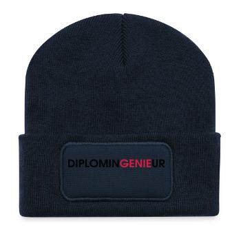Ingénieur - Beanie recyclé à patch - bleu marine - Devant