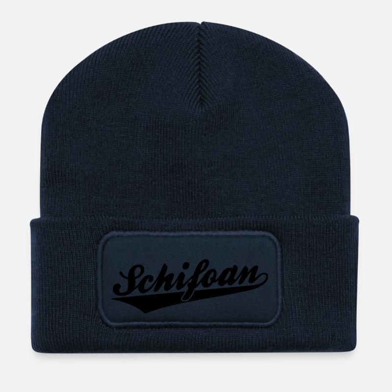 Schifoan - Beanie recyclé à patch - bleu marine