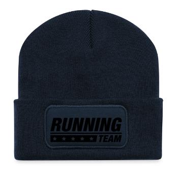 running_team_qa1 - Recycled Patch Beanie - french navy - Front