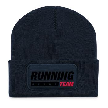 running_team_qa2 - Recycled Patch Beanie - french navy - Front