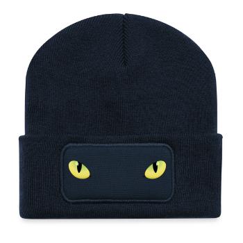 Panthère intérieur - Beanie recyclé à patch - bleu marine - Devant