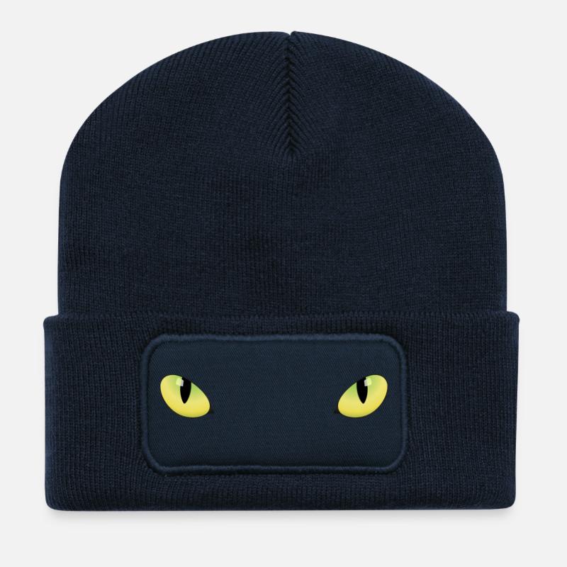 Panthère intérieur - Beanie recyclé à patch - bleu marine